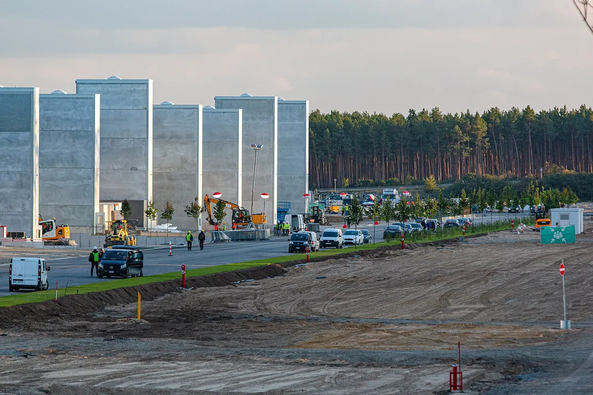 A Tesla store and delivery site