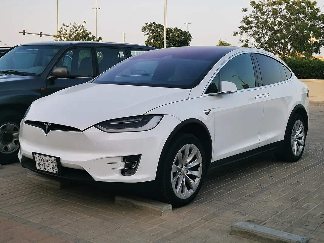 Tesla Model X with Saudi plates that was spotted outside Dragon City Mall in Bahrain.